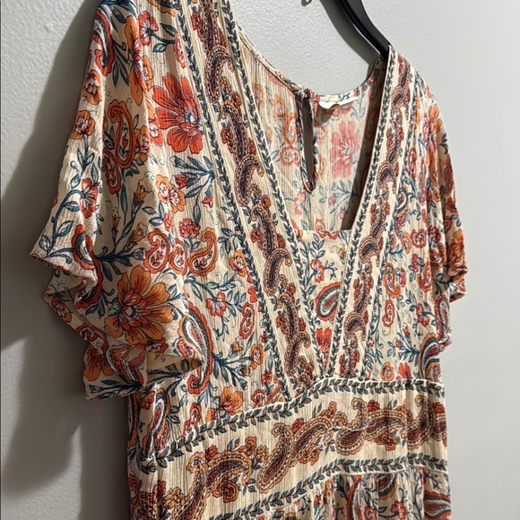 Bila Bohemian Paisley Dress in Orange and Cream - Picture 7 of 11